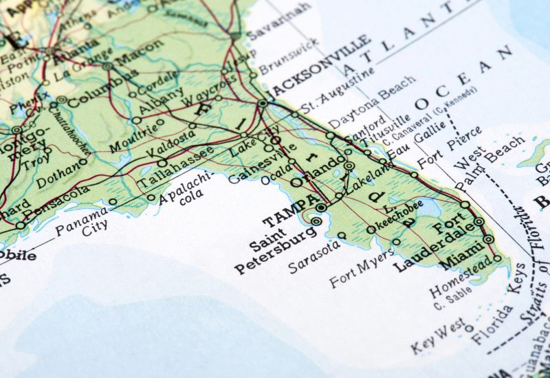 Map of Florida, USA